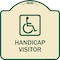 Signmission Handicap Visitor With Graphic Heavy-Gauge Aluminum Architectural Sign, 18" x 18", TG-1818-23920 A-DES-TG-1818-23920 - alternate 1